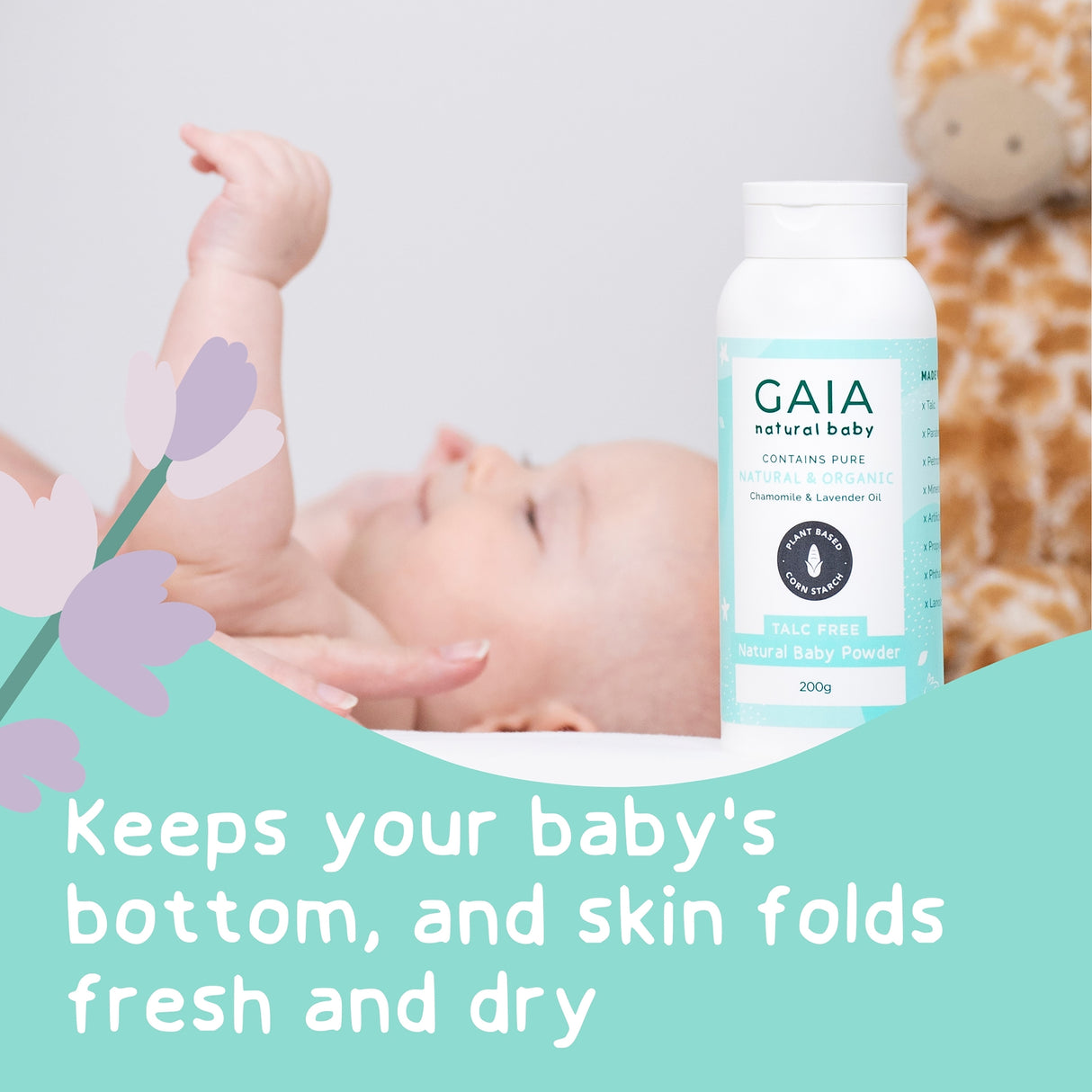GAIA Talc Free Natural Baby Powder 200g