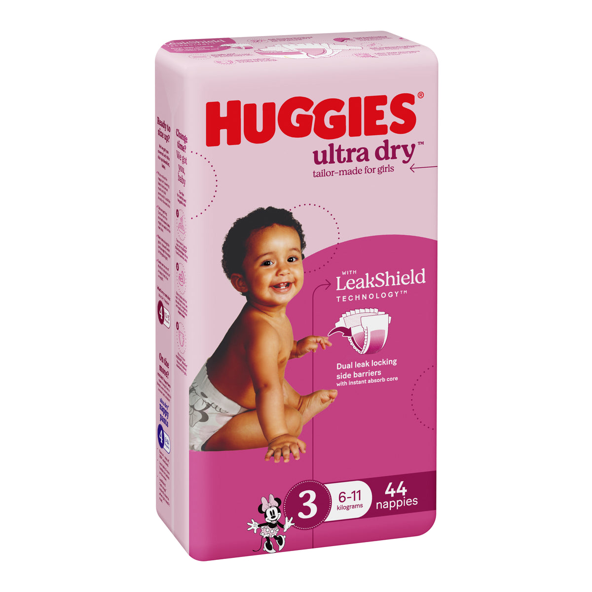 Huggies Ultra Dry Nappy Size 3 Girl 44 Pack