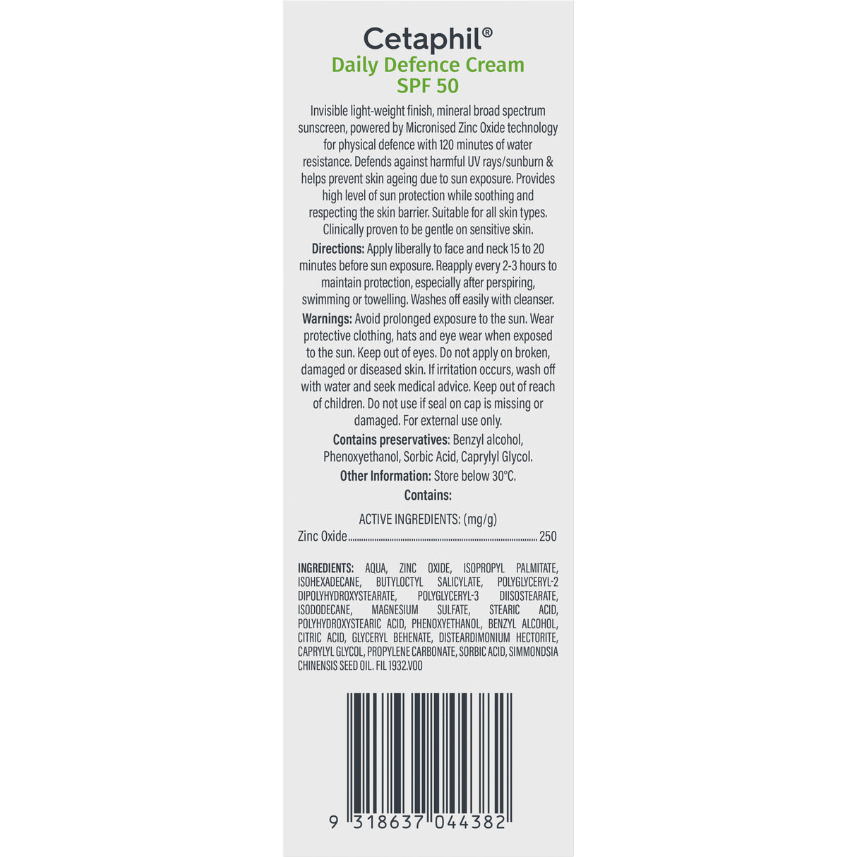 Cetaphil Daily Defence SPF 50 50 g
