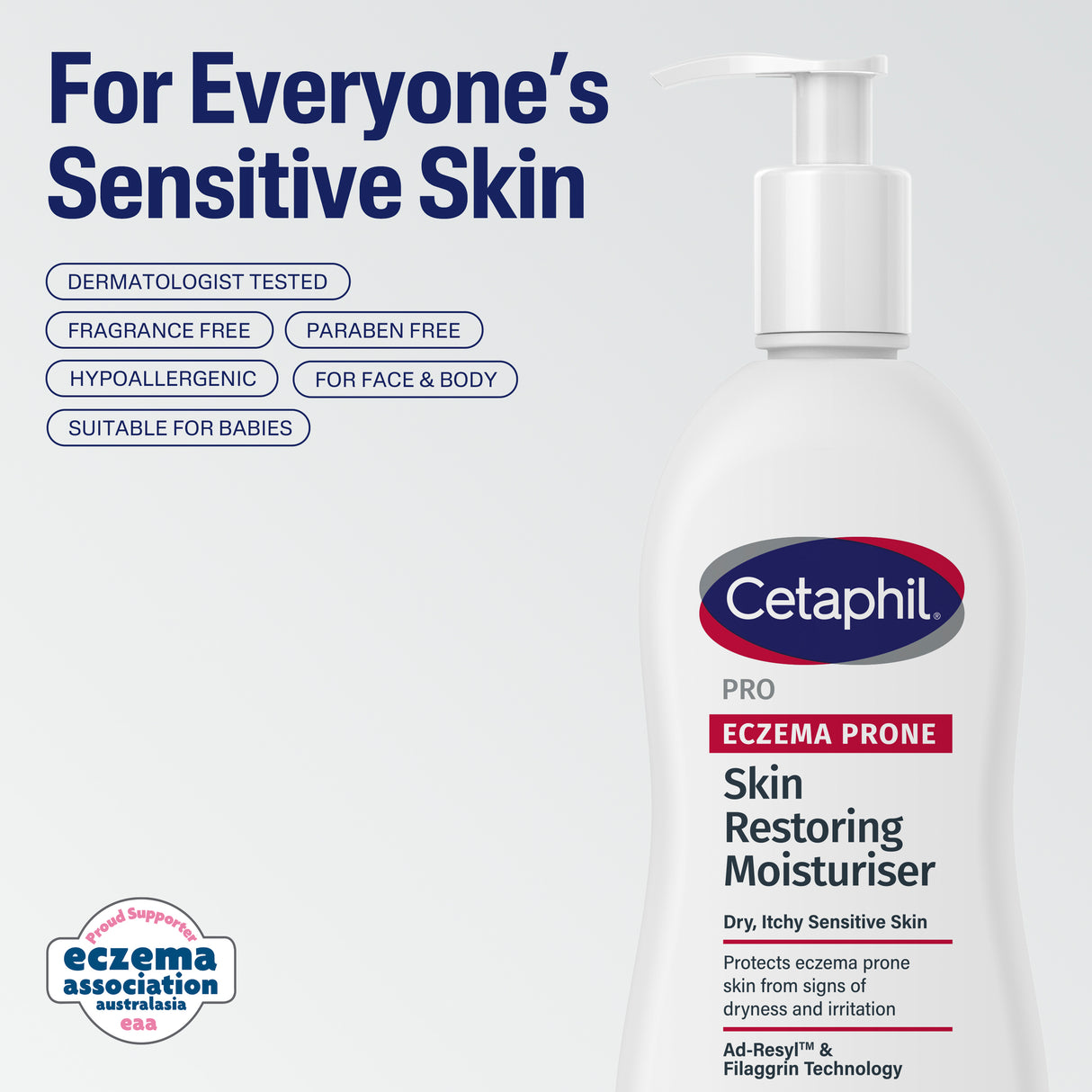 Cetaphil Pro Eczema Skin Cream with Skin Restoring Moisturiser 295mL