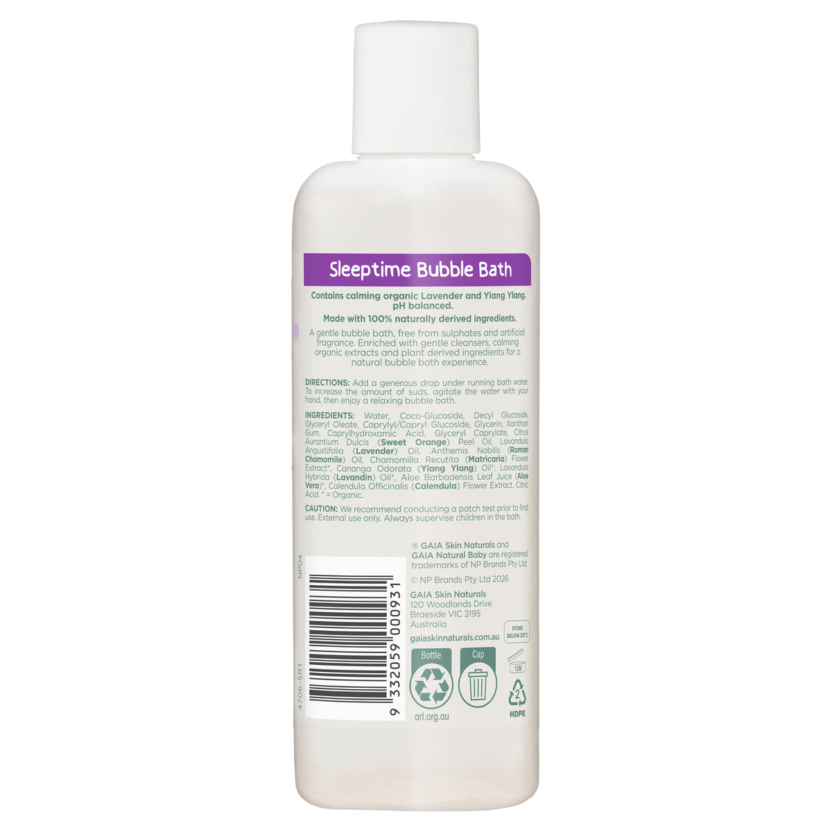 GAIA Bubble Bath Sleeptime 250ml