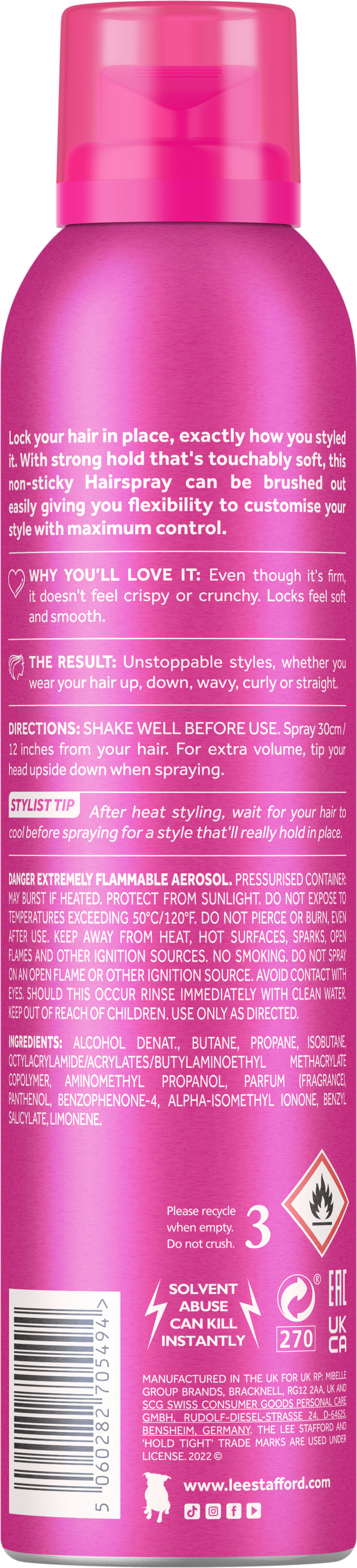 Lee Stafford Styling Hold Tight Hair Spray 250ml