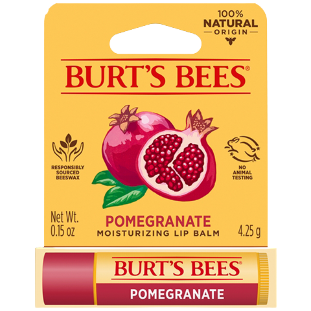 Burts Bees 100% Natural Pomegranate Lip Balm 4.25g