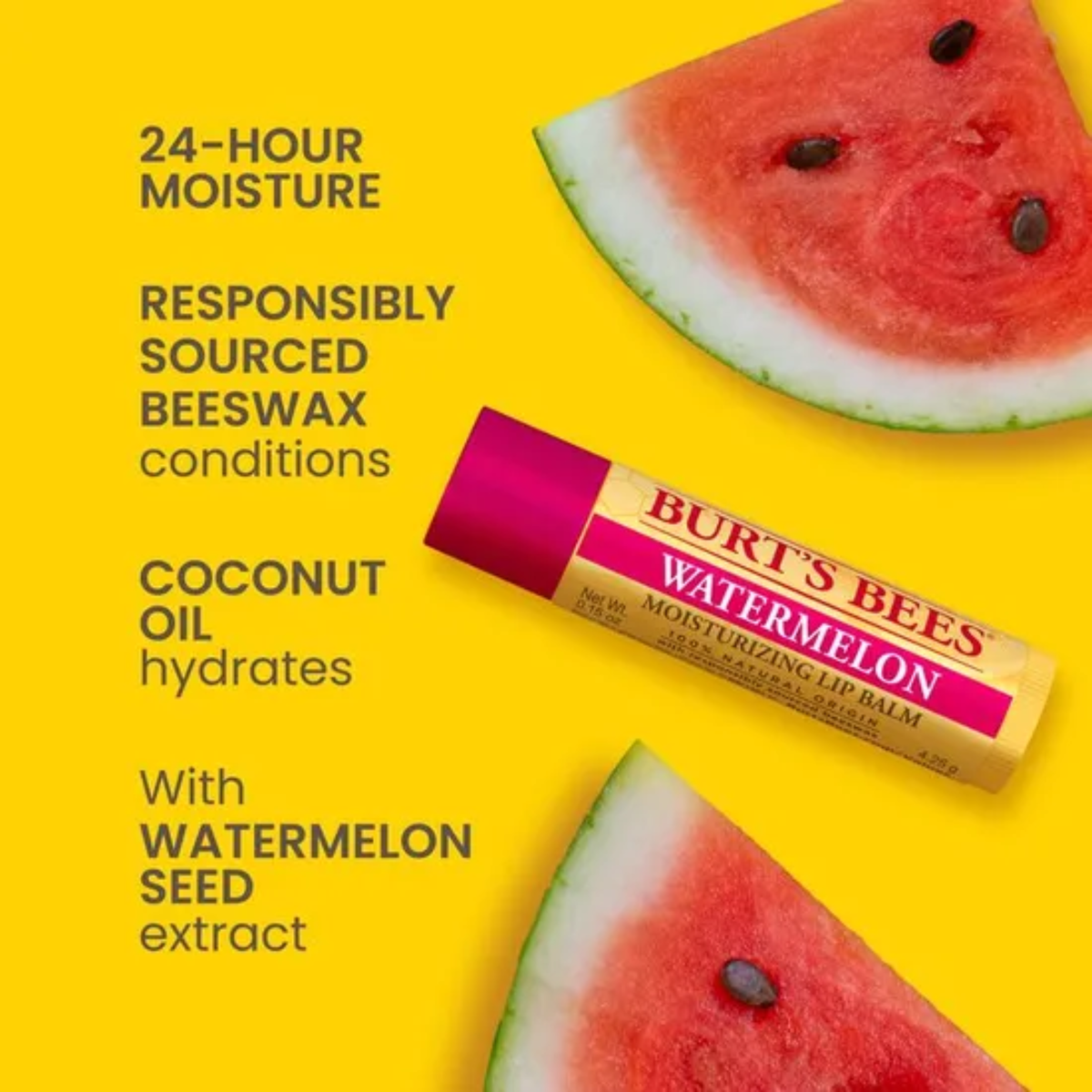 Burts Bees 100% Natural Watermelon Lip Balm 4.25g