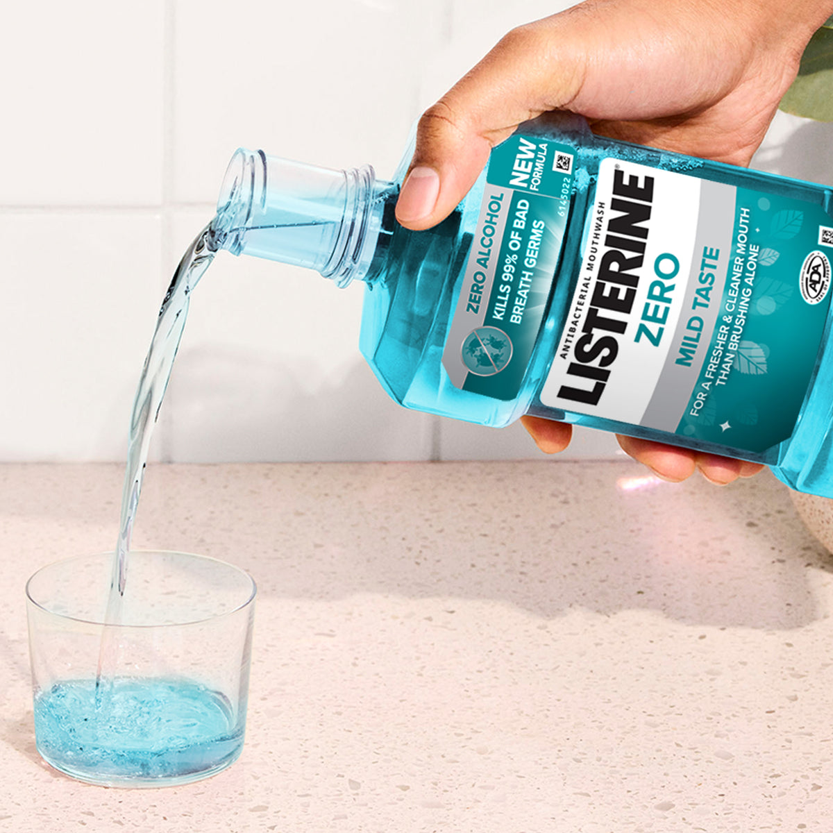 Listerine Zero Alcohol Antibacterial Mouthwash Less Intense Taste 500mL