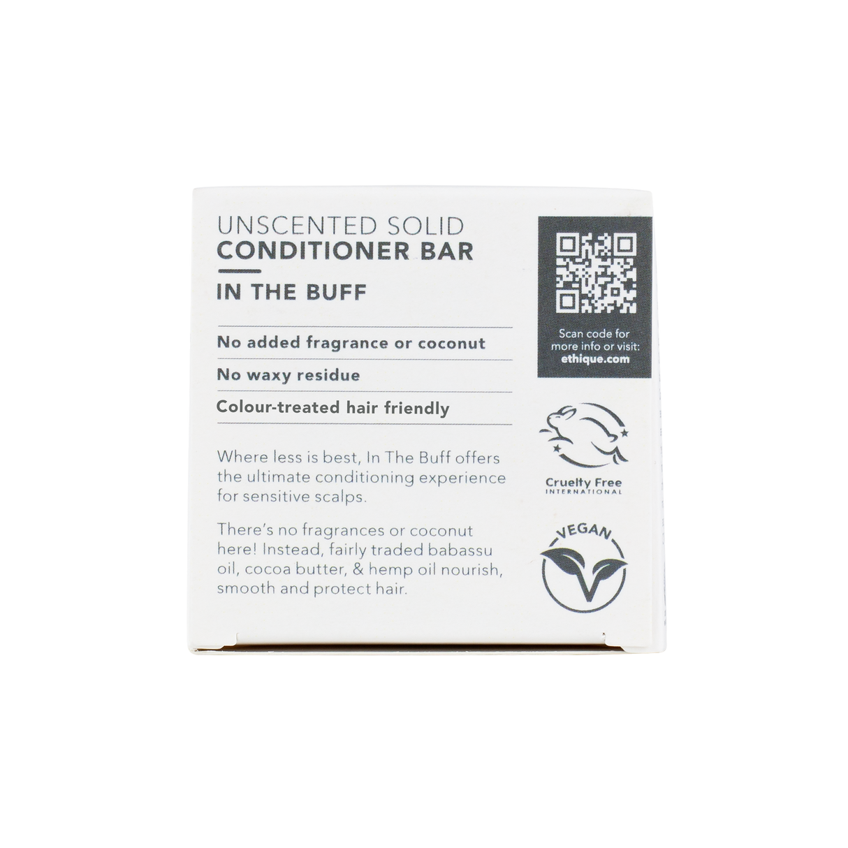 ETHIQUE Conditioner Bar Unscented In The Buff 60g