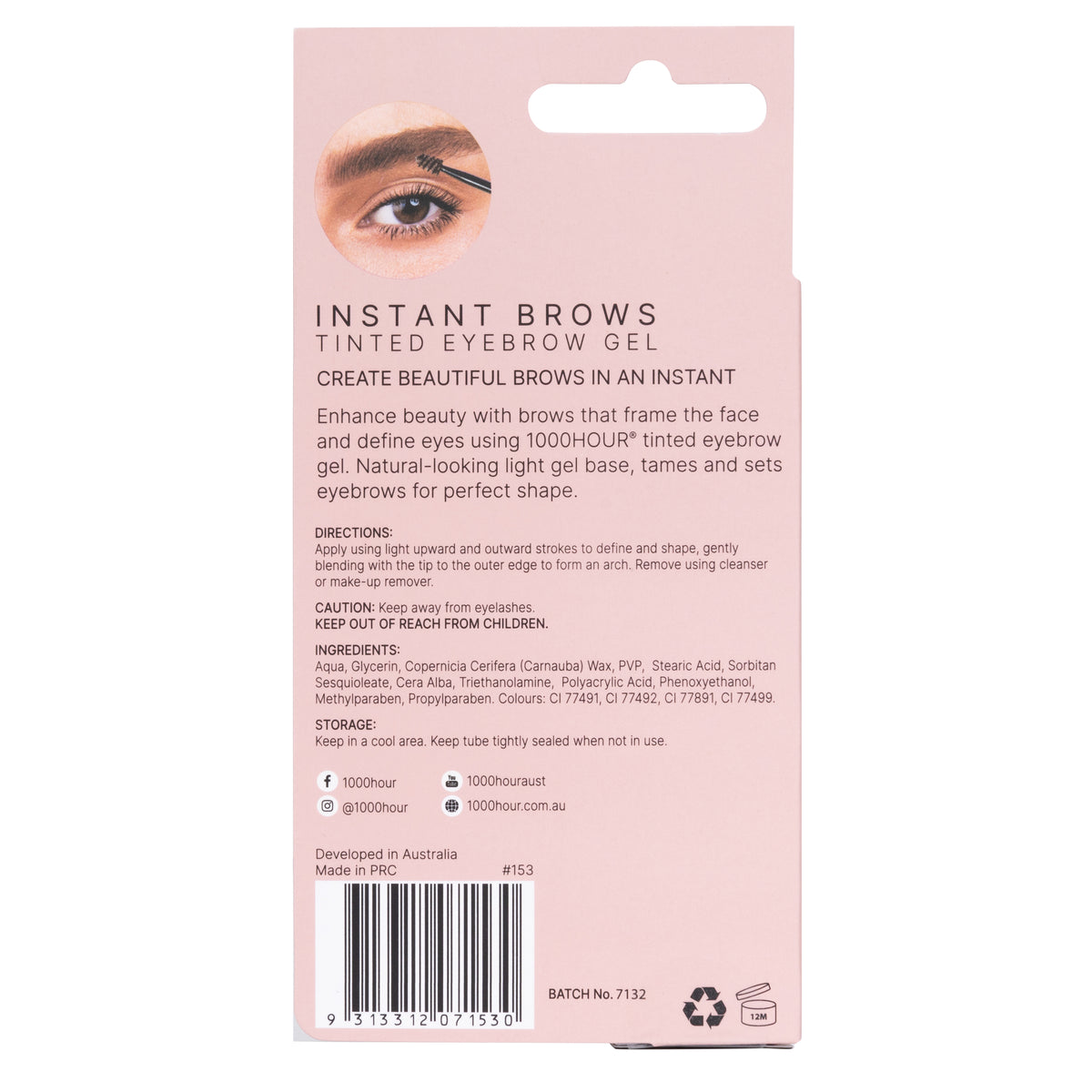 1000HOUR Instant Brows Mascara Medium Brown 6g
