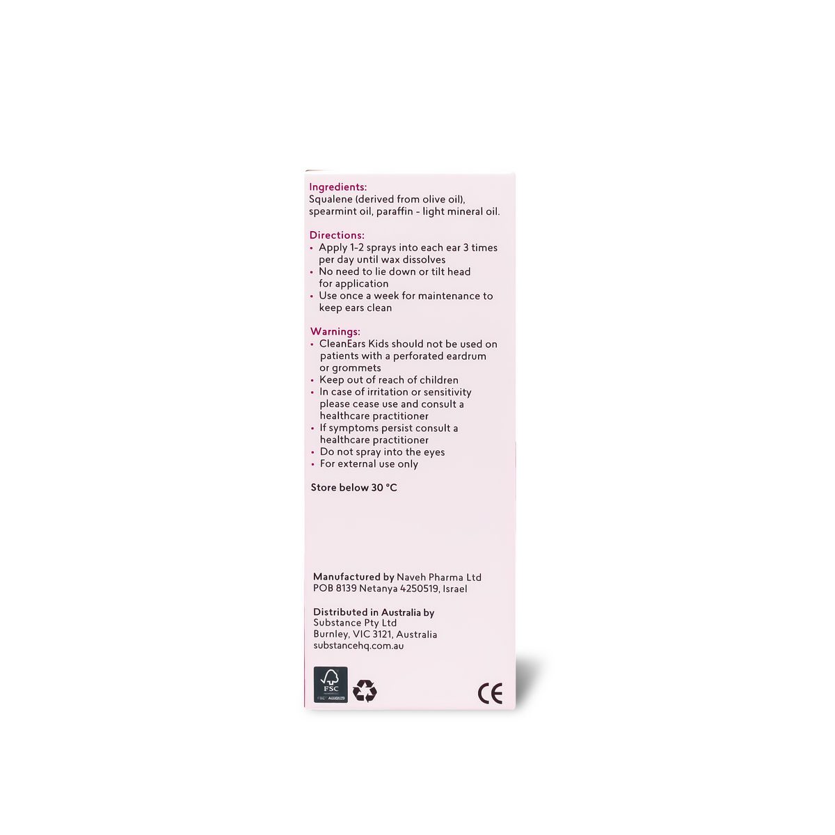 Clean Ears Ear Wax Removal Spray 30ml