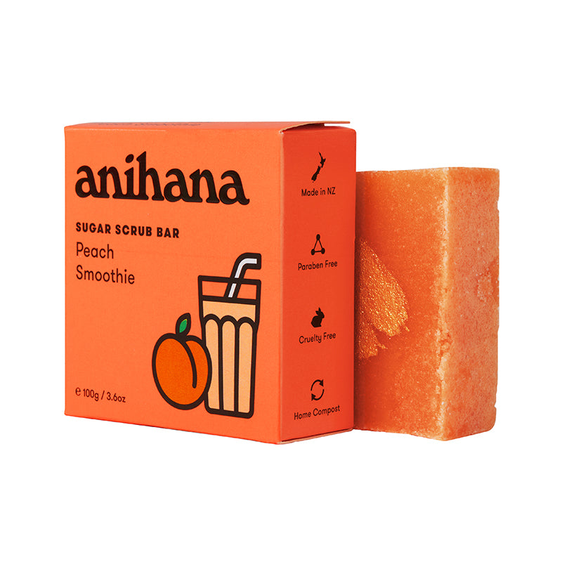 Anihana Peach Smoothie Sugar Scrub Bar 100 g