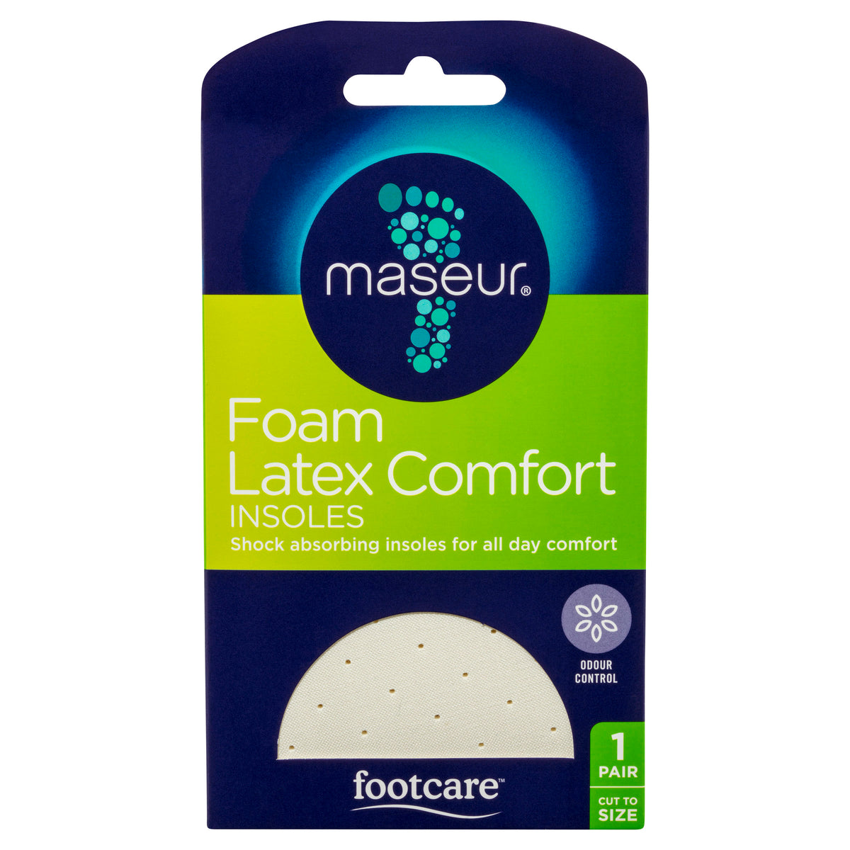 Footcare Foam Latex Comfort Insoles, 1 pair