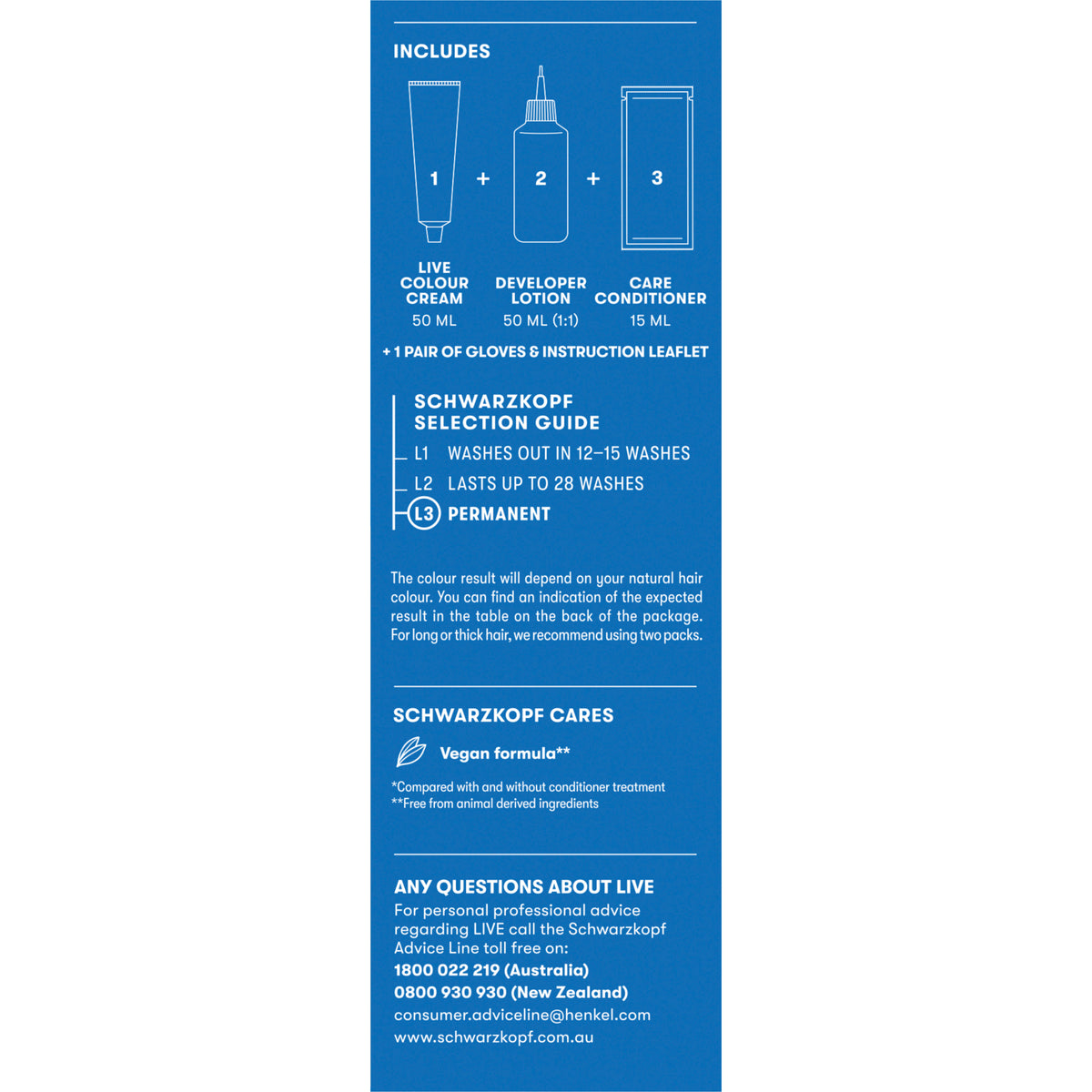 Schwarzkopf Live Colour Permanent 7-1 Med Ash Blnde