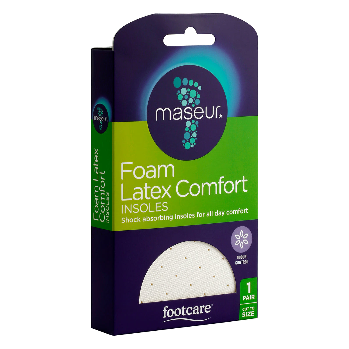 Footcare Foam Latex Comfort Insoles, 1 pair