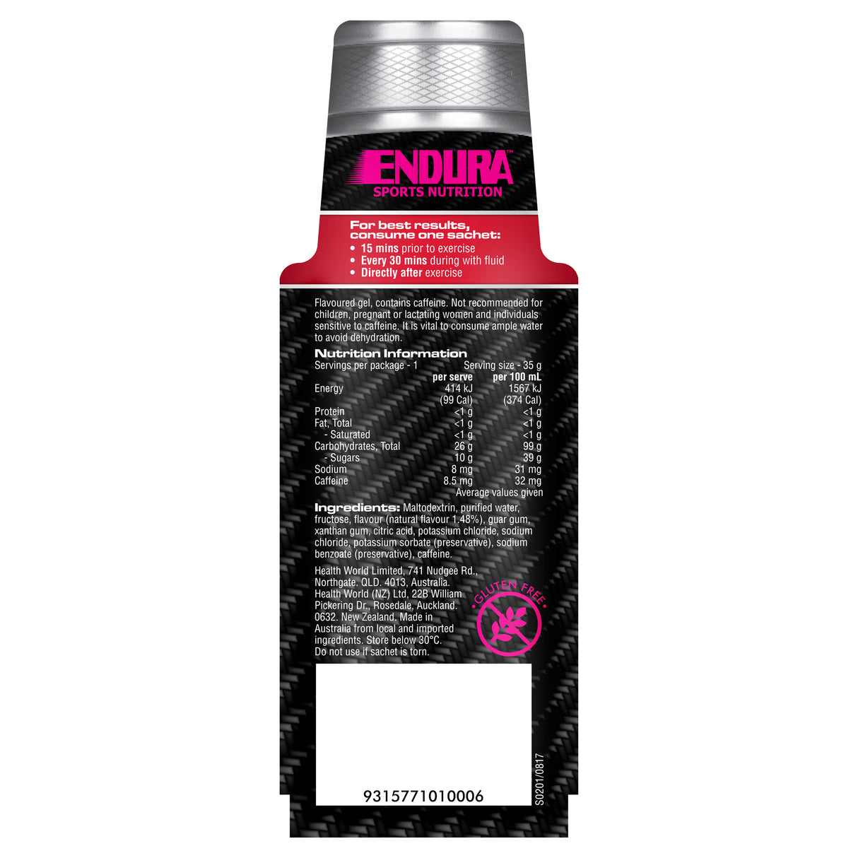 ENDURA Sports Energy Drink Concentrated Gel Cola