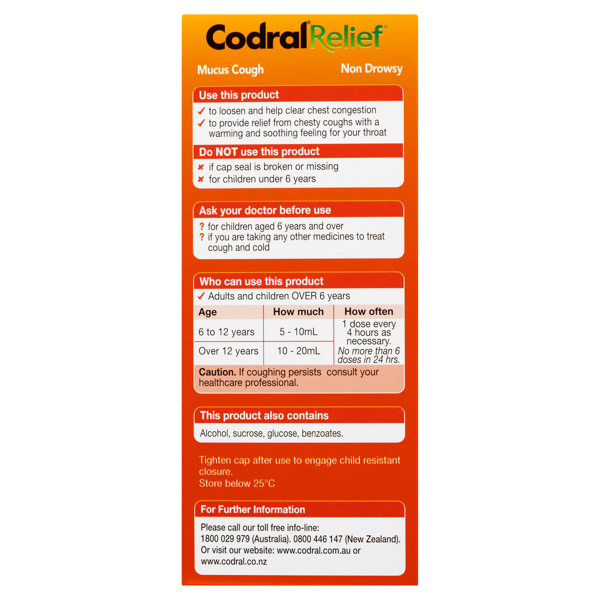CODRAL Relief Mucus/Cough/Warm150ml