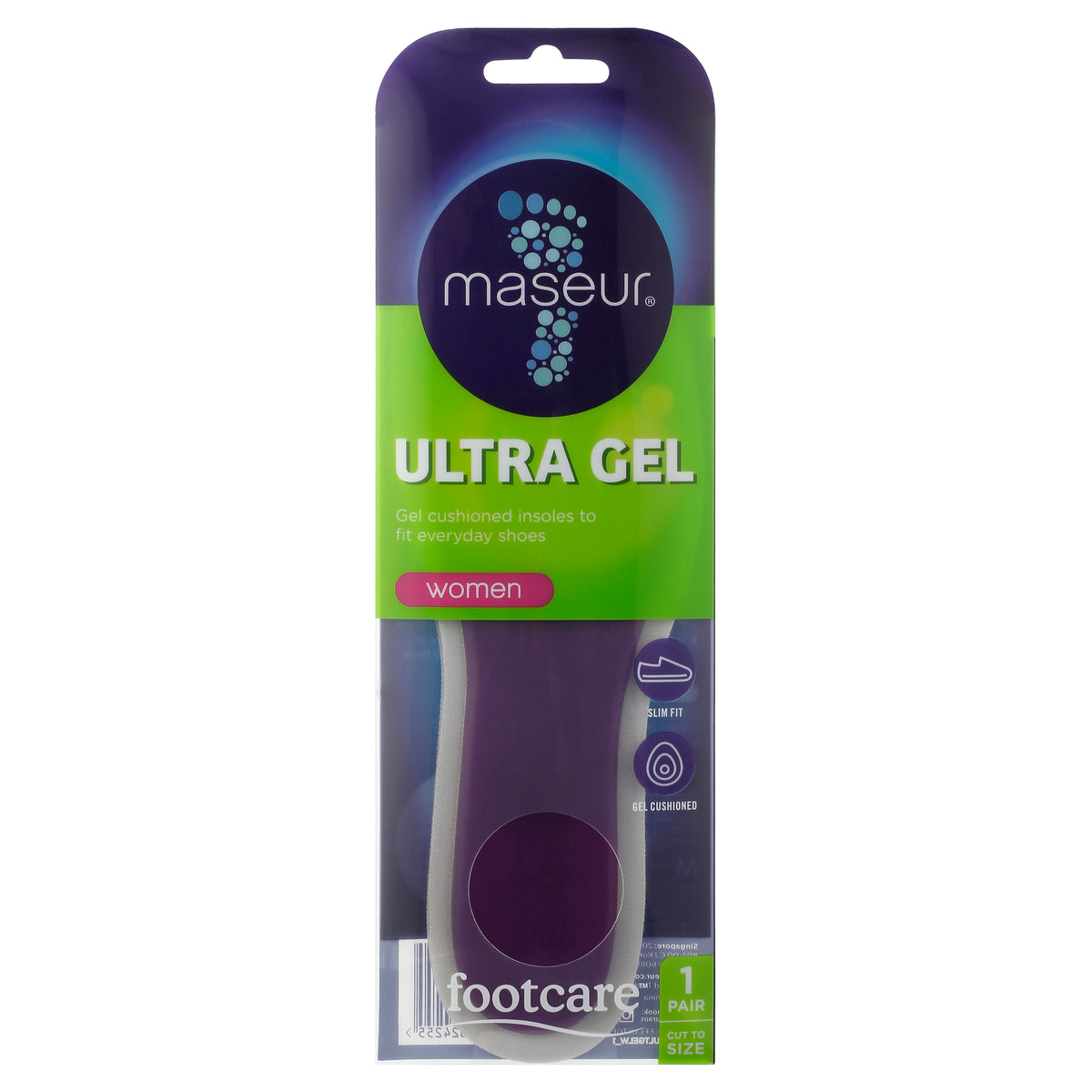 Footcare Women's Ultra Gel Insoles 1 Pair