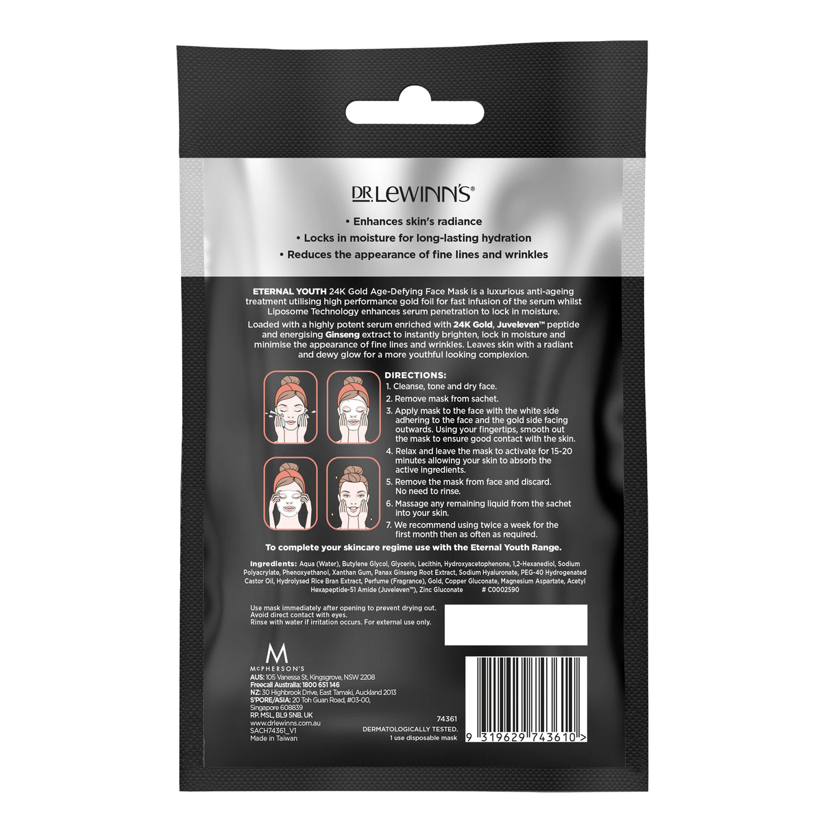 Dr. LeWinn's Eternal Youth 24K Gold Age-Defying Face Mask 1 pack