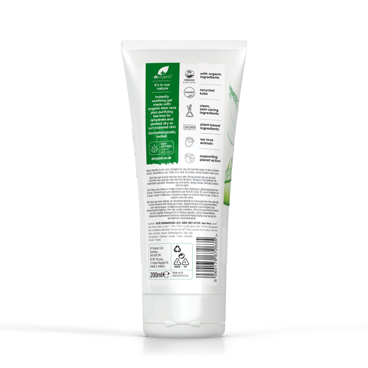 Dr. Organic Aloe Vera Gel with Tea Tree Oil 200ml