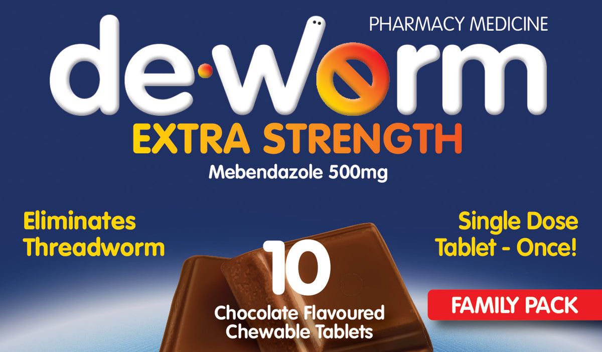 De-Worm Extra Strength Chocolate 10tabs