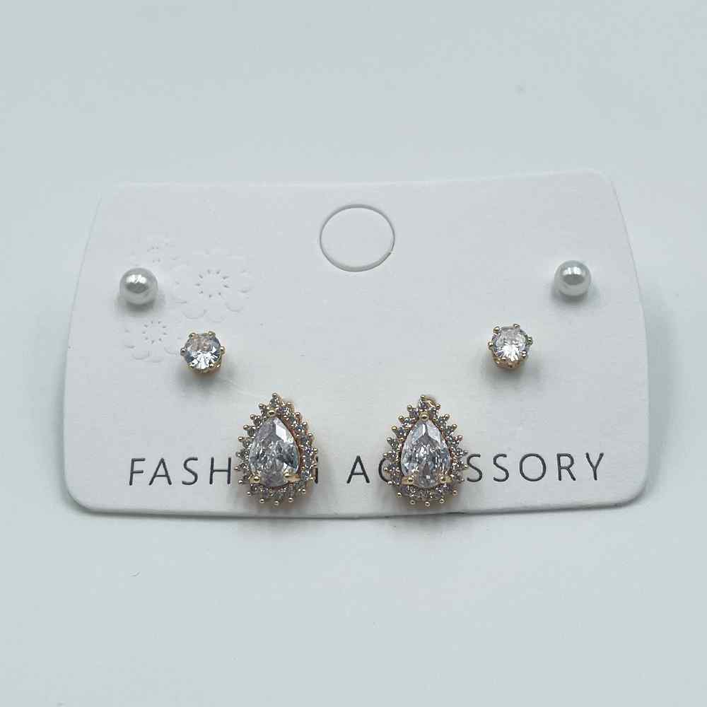 HB&Co 3 Pairs Studs/Tear Drop Earring