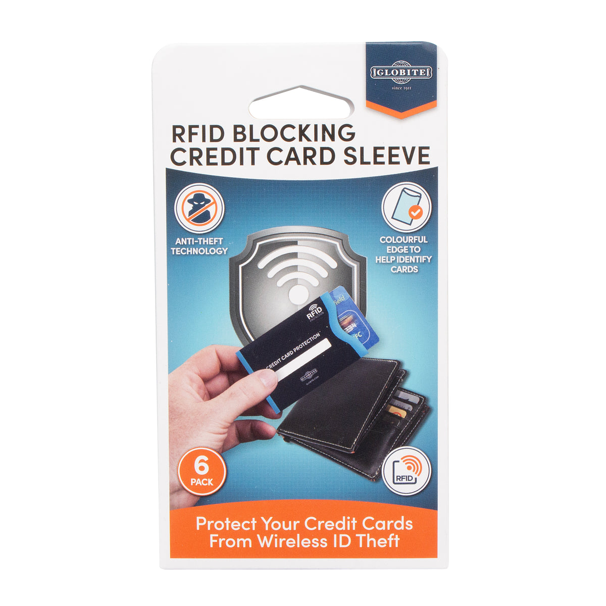 Globite RFID Blocking Credit Card Protector 6pk