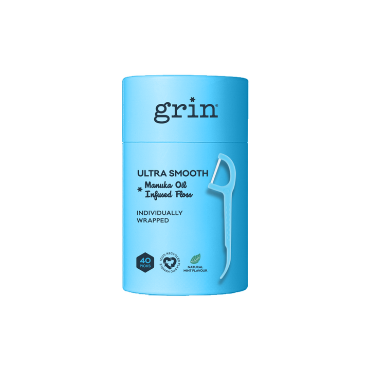 Grin Ultra Smooth Adult Floss Picks with Manuka Oil Infusion 40 Pack