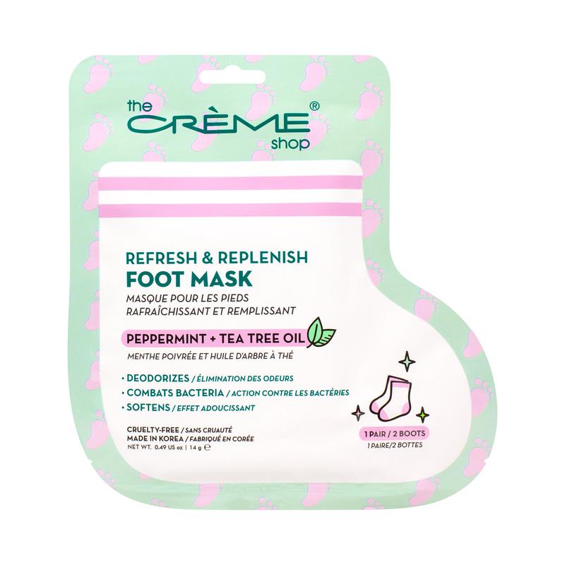 The Crème Shop Foot Mask Refresh Peppermint + Tea 1pr