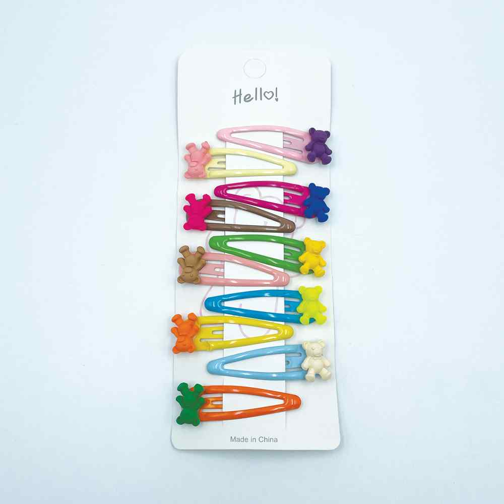 Hello! Hair Clips Mini Bears Multi 10pk