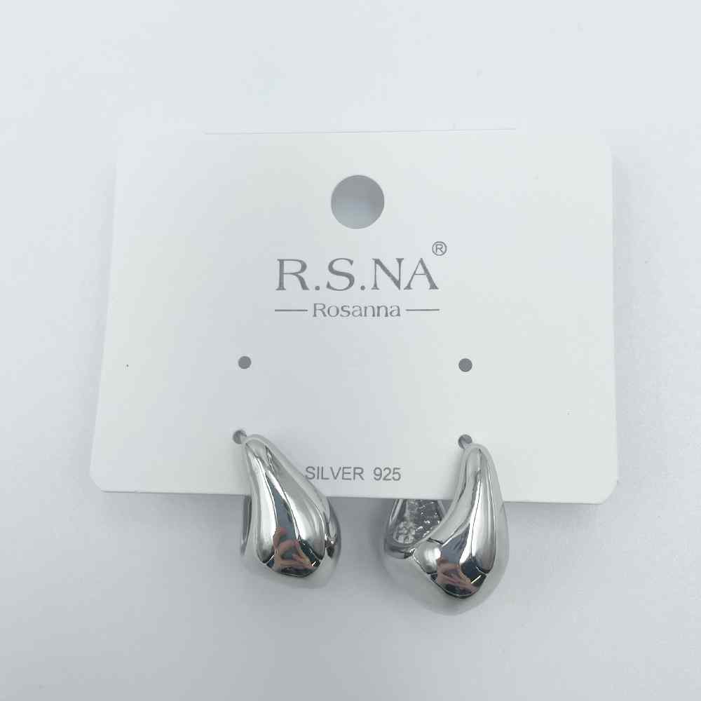 HB&Co Fashion Curved Hoop Silver Earring