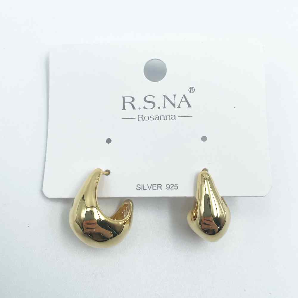 HB&Co Fashion Curved Hoop Gold Earring