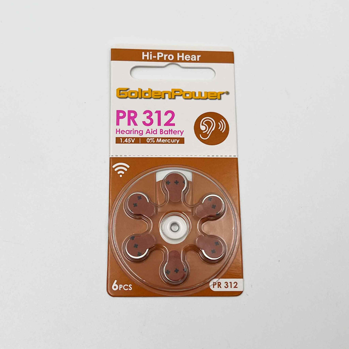 GP Hi Pro Hearing Aid Batt 312 6pk