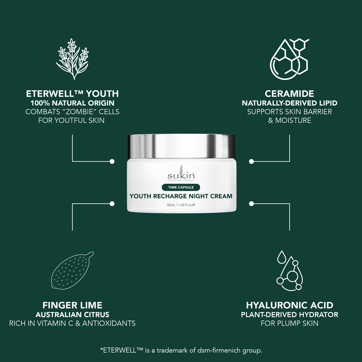 Sukin TIME CAPSULE YOUTH RECHARGE NIGHT CREAM 50ML