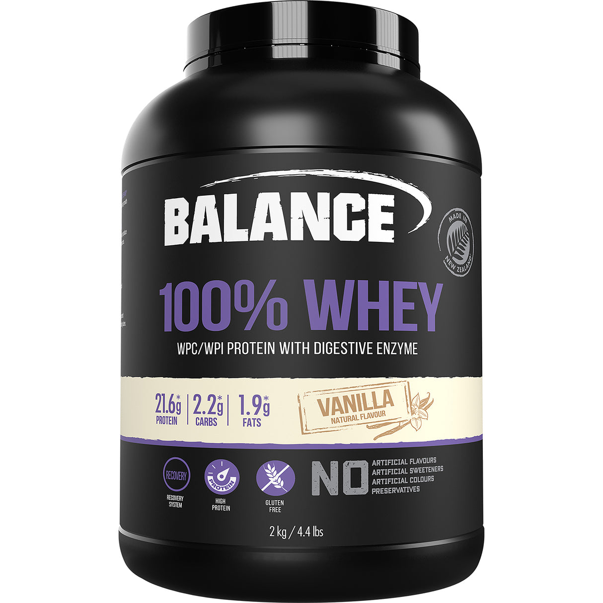 Balance 100% Whey Protein Powder - Vanilla Flavour 2kg