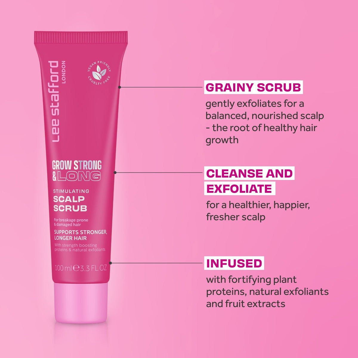 Lee Stafford Grow Strong & Long Stimulating Scalp Scrub 100ml