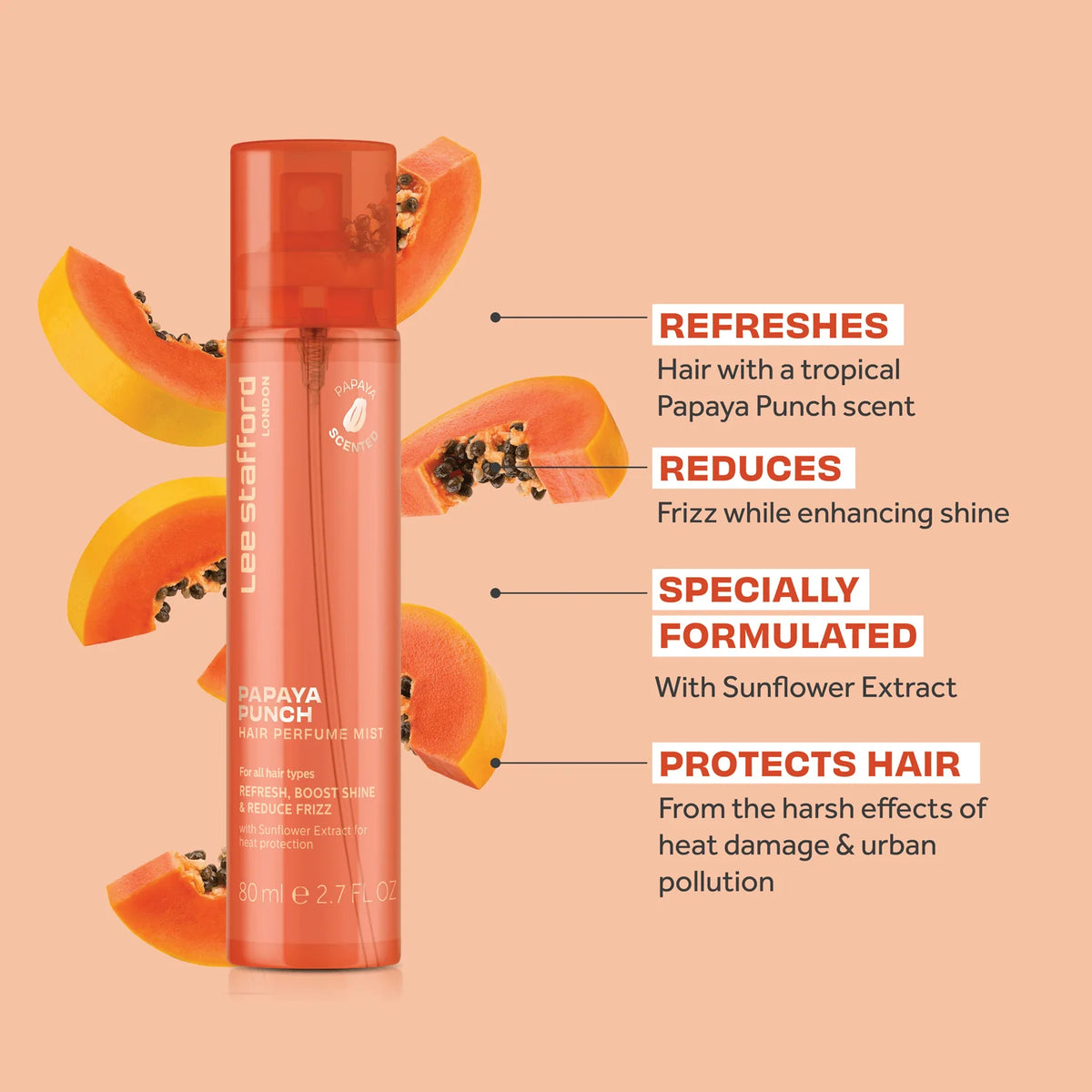 Lee Stafford Hair Perfume Mist Papaya Punch 80ml