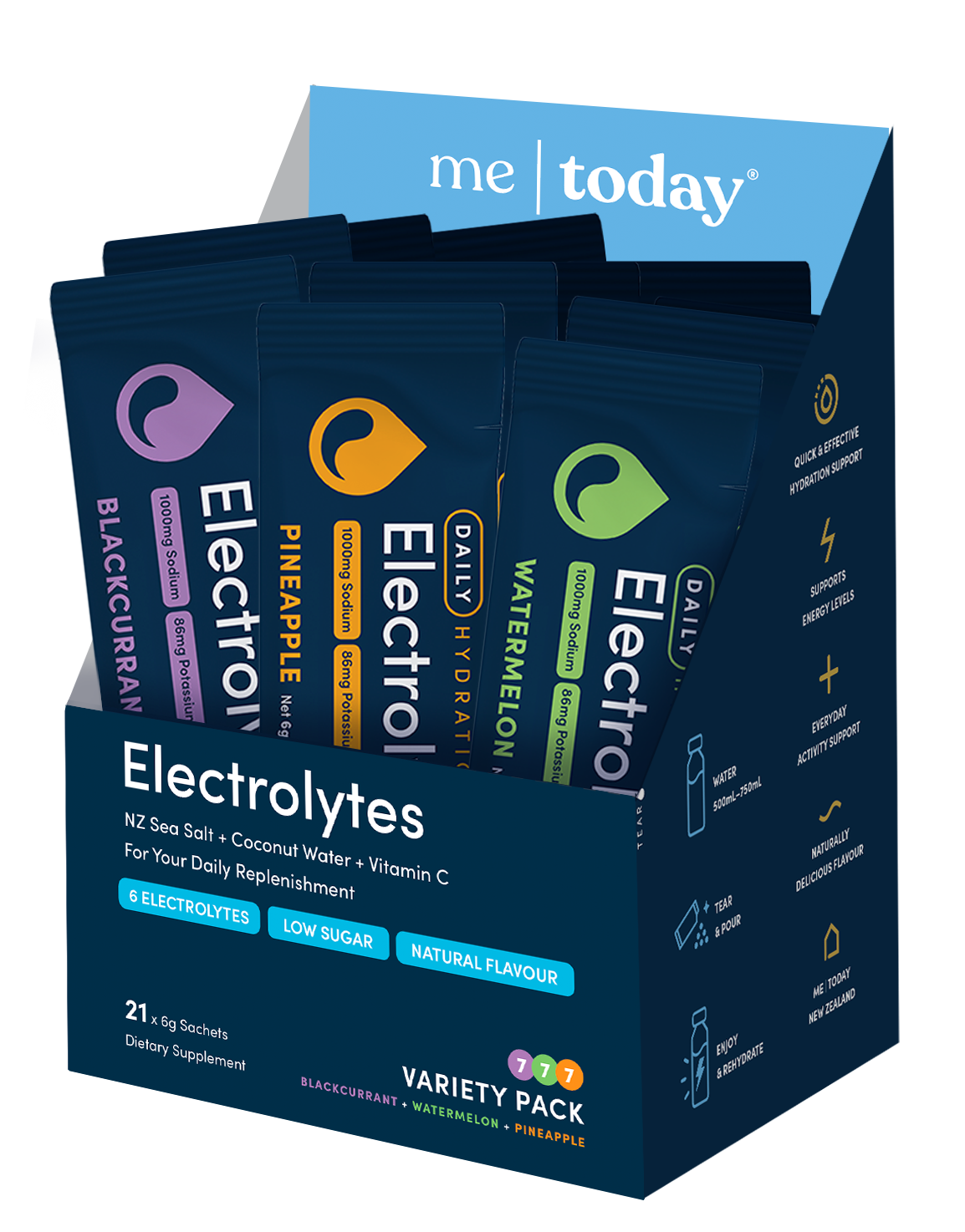 Me Today Daily Hydration Electrolytes Variety 21x6g 126g