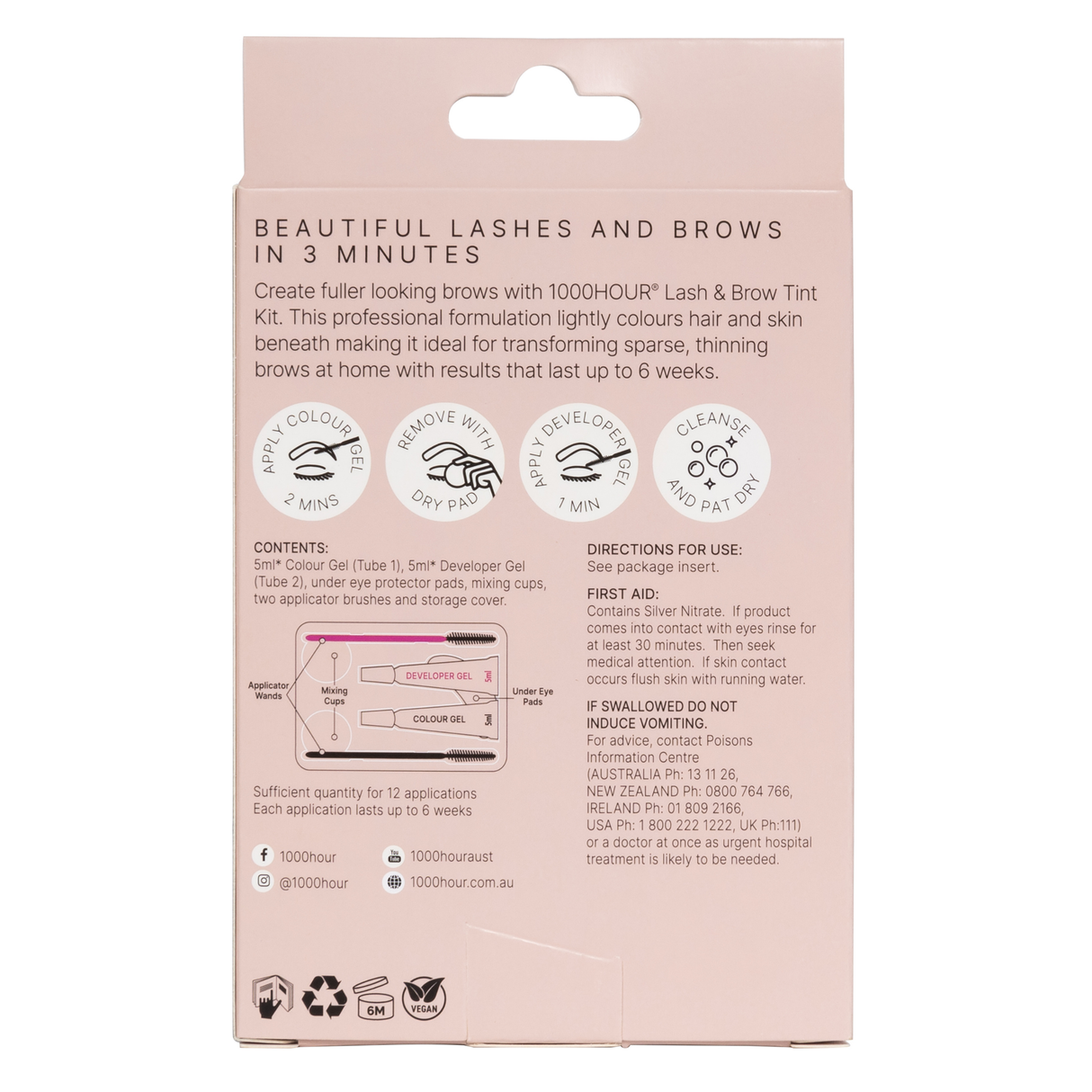 1000HOUR Lash & Brow Tint Kit Medium Brown