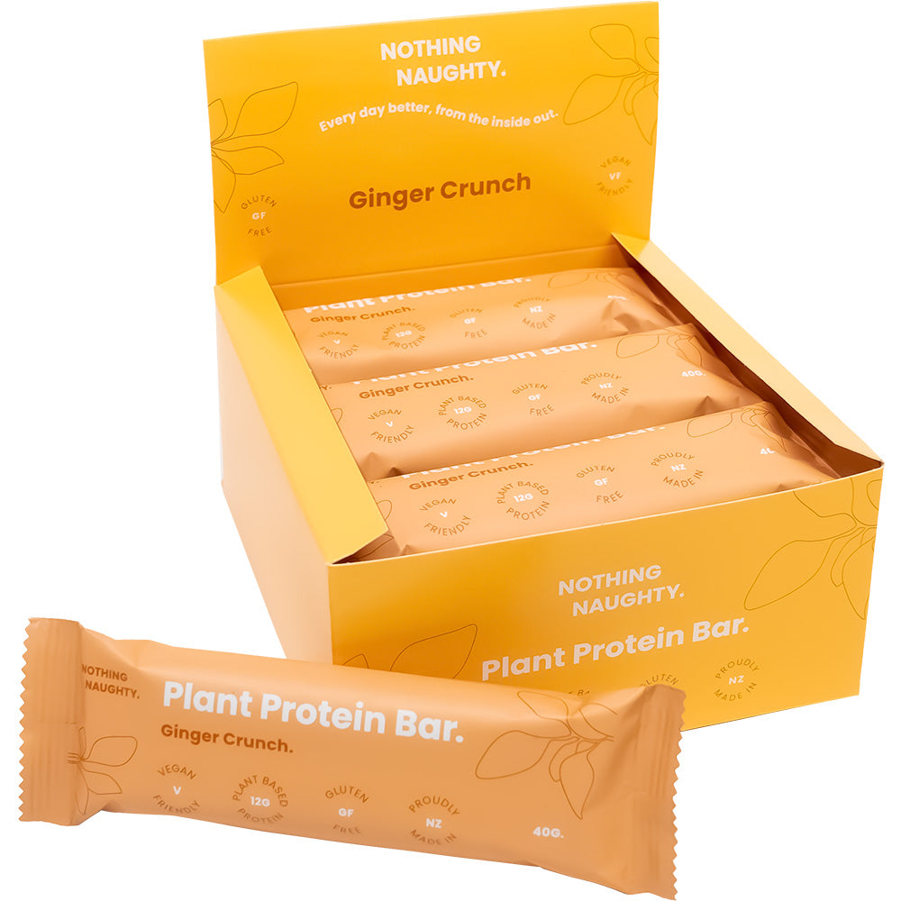 Nothing Naughty Plant Protein Bar 40g - Ginger Crunch