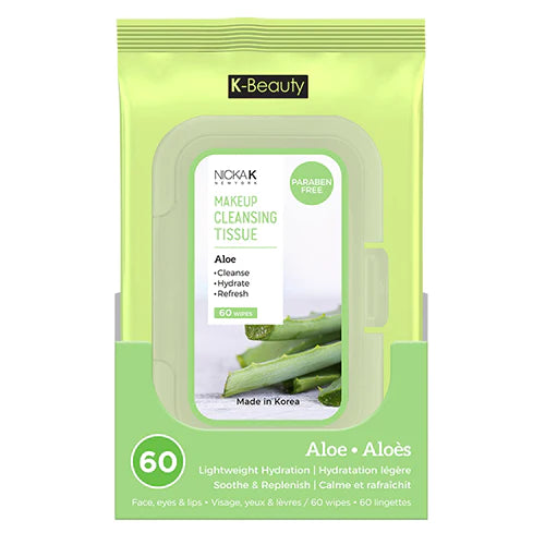 Nicka K Makeup Cleansing Wipes Refresh Aloe 60pack