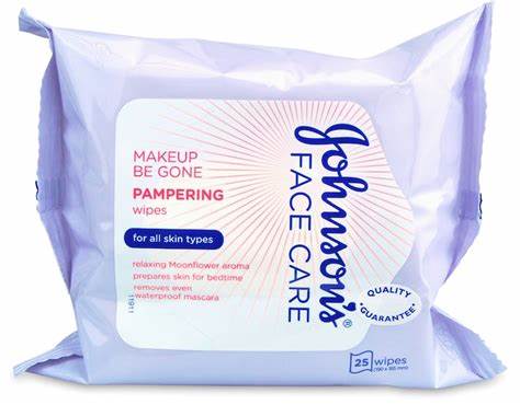 JOHNSONS Makeup Be gone Wipes Pampering 25pk