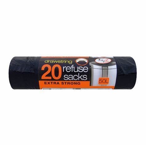 TIDYZ REFUSE SACK DRAWSTRING 50L