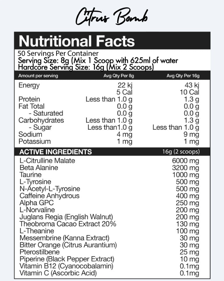 Nexus PER4M Pre-Workout CitrusBomb 200g