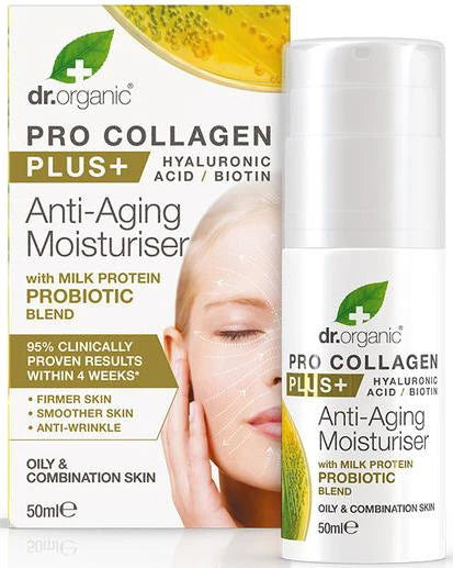 Dr. Organic Pro Collagen+ Anti-Aging Moisturiser with Milk Protein Probiotic Blend 50ml