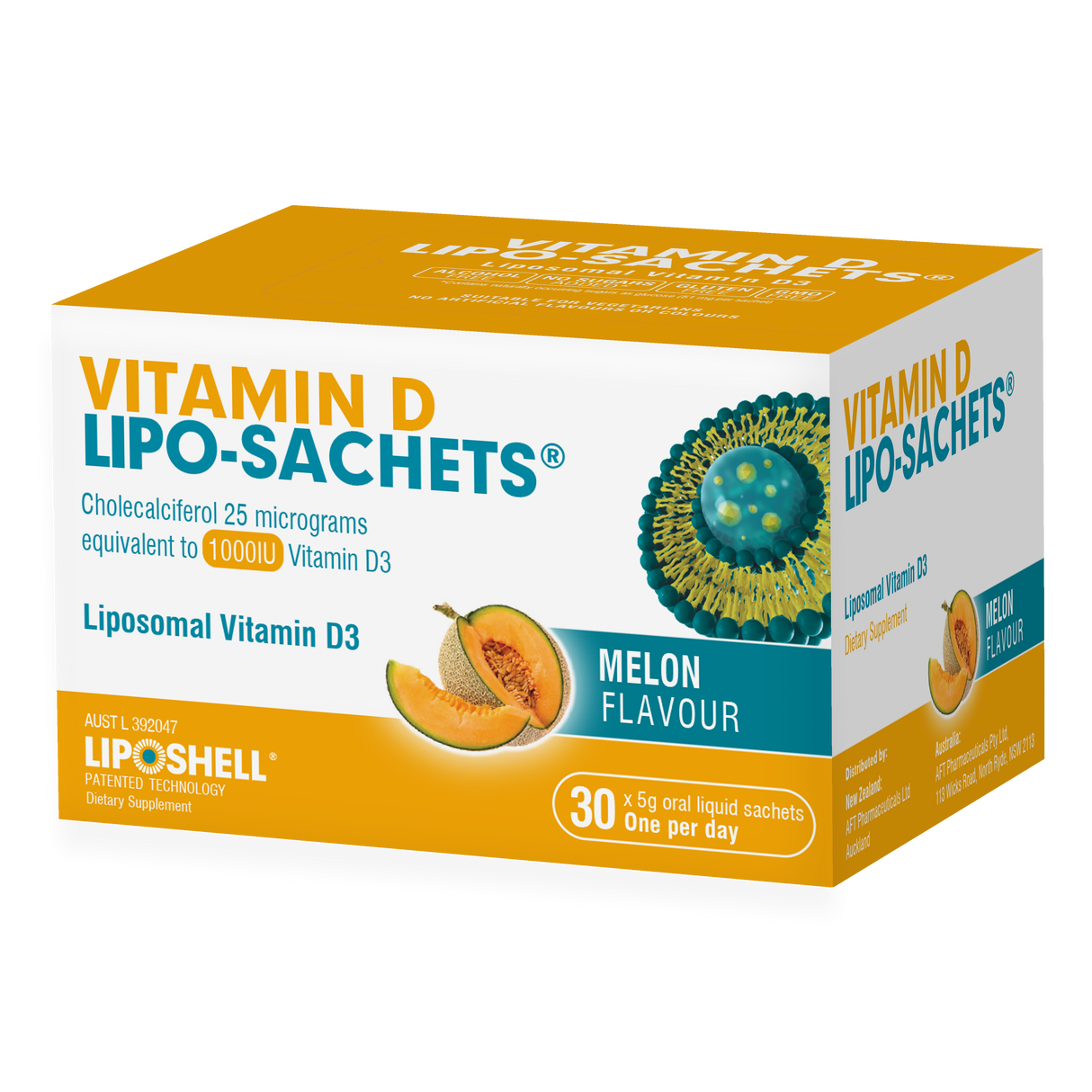 Vitamin D Lipo-Sachets® Melon Flavour 30 Sachets x 5g