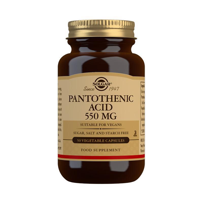 Solgar Pantothenic Acid 550 mg Vegetable Capsules 50s