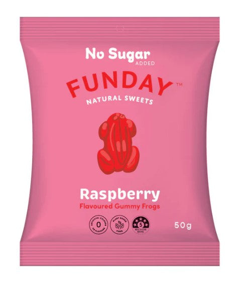 FUNDAY Raspberry Gummy Frogs 50g