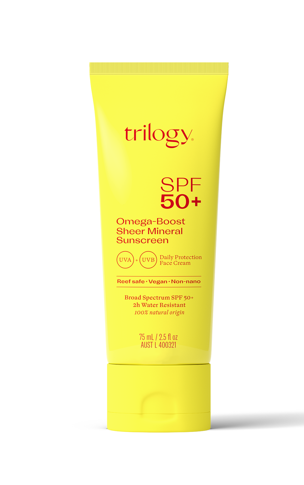 Trilogy SPF50+ Omega-Boost Sheer Mineral Sunscreen 75ml