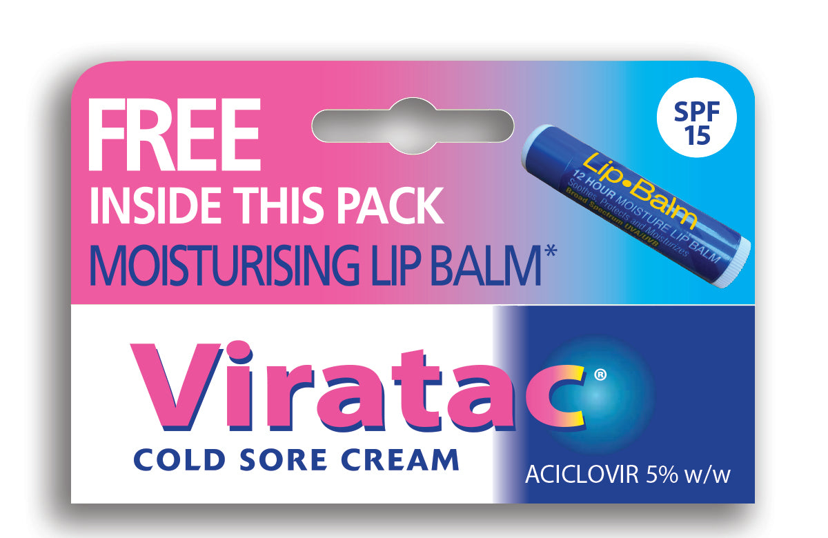 Viratac Cold Sore Cream 5% 5g + Lip Balm