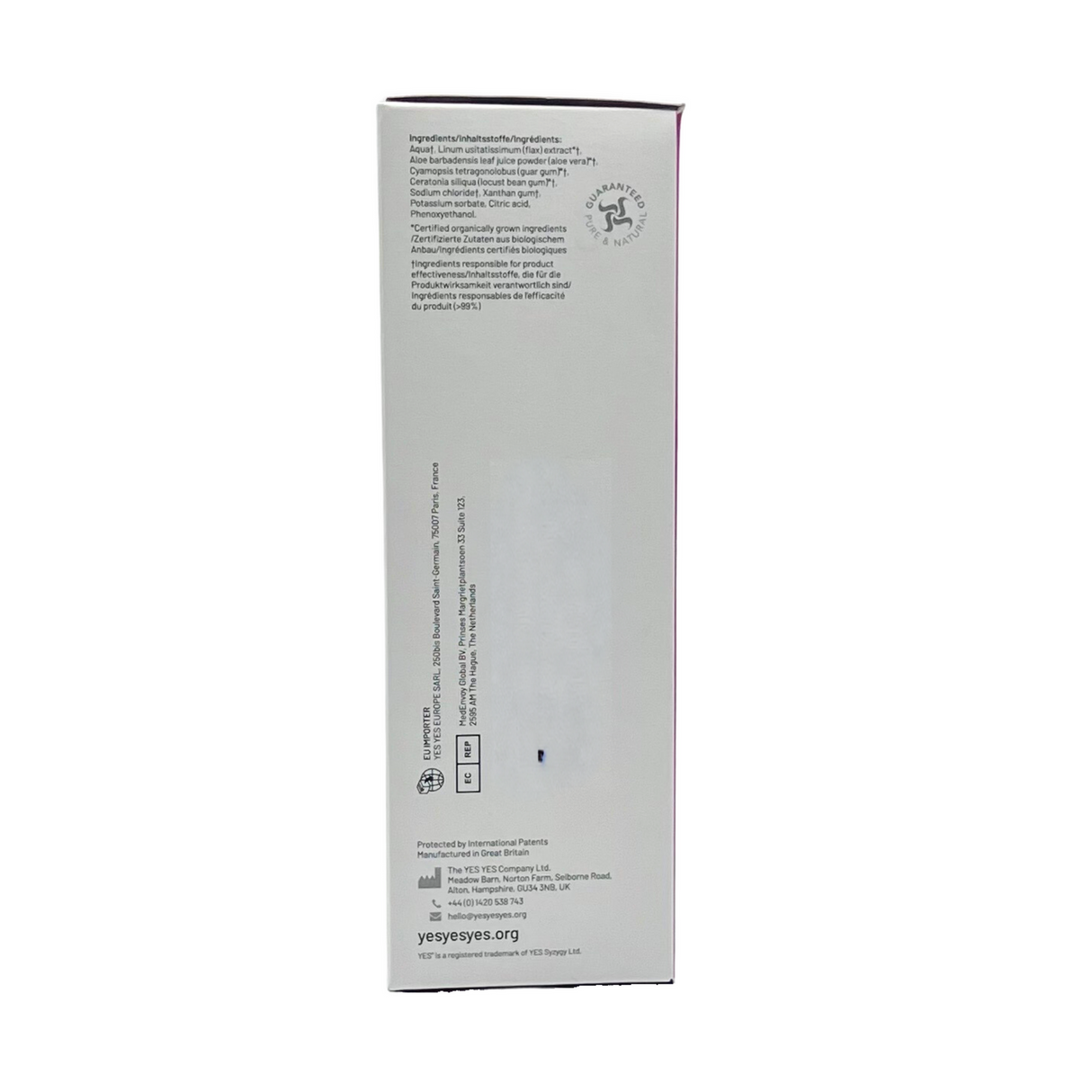 YES VM Organic Vaginal Moisturiser Gel 100ml