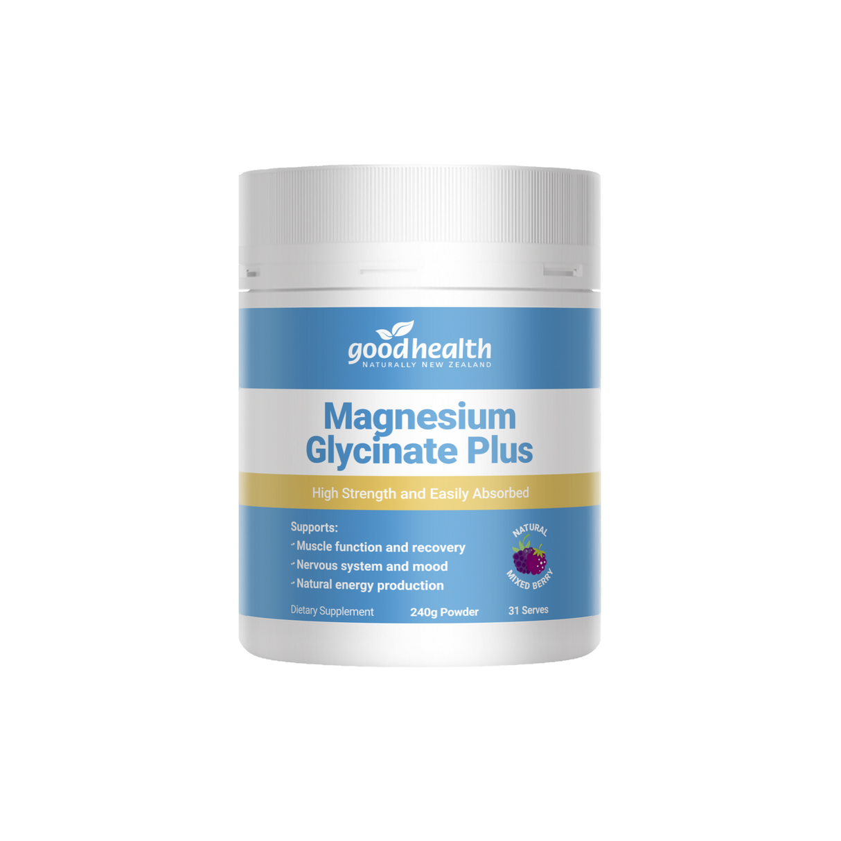 Magnesium Glycinate Plus Mixed Berry Powder 240g