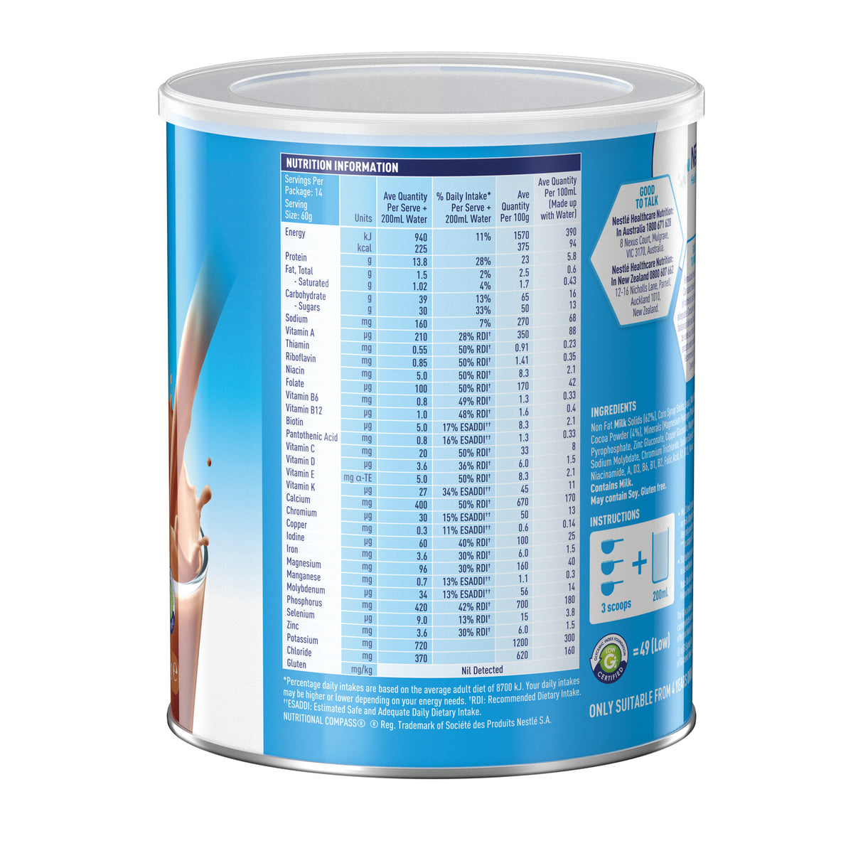 SUSTAGEN® Hospital Formula Chocolate 840g